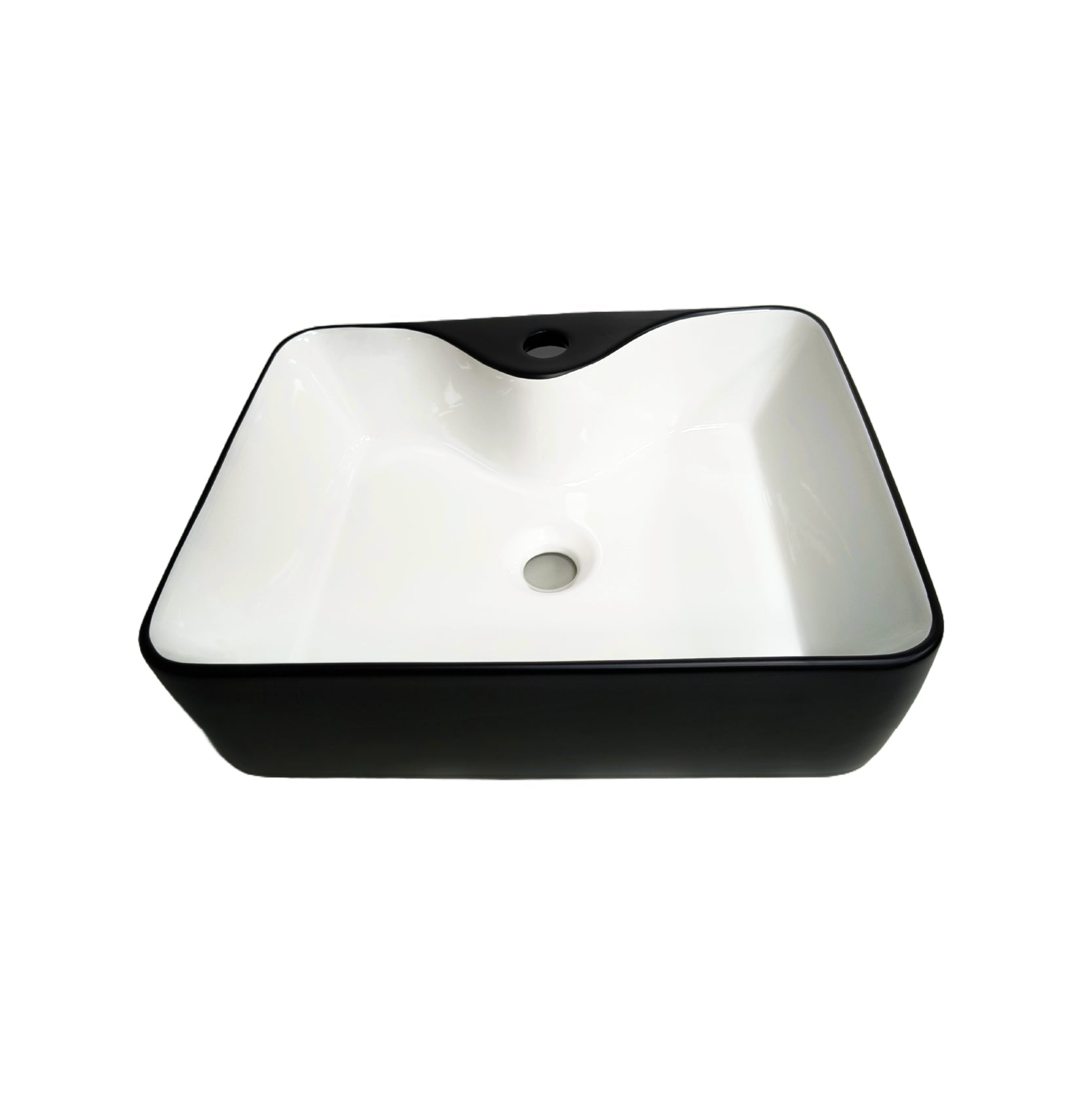 Bowl Loza (120D) Mod. Cuadrado Blanco C/Negro Matte 48X37X13 - Fratelli